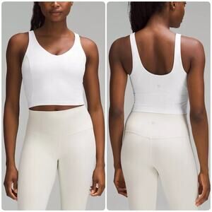 LULULEMON Align White Crop Tank Top Light Support Nulu Buttery Soft Size 0